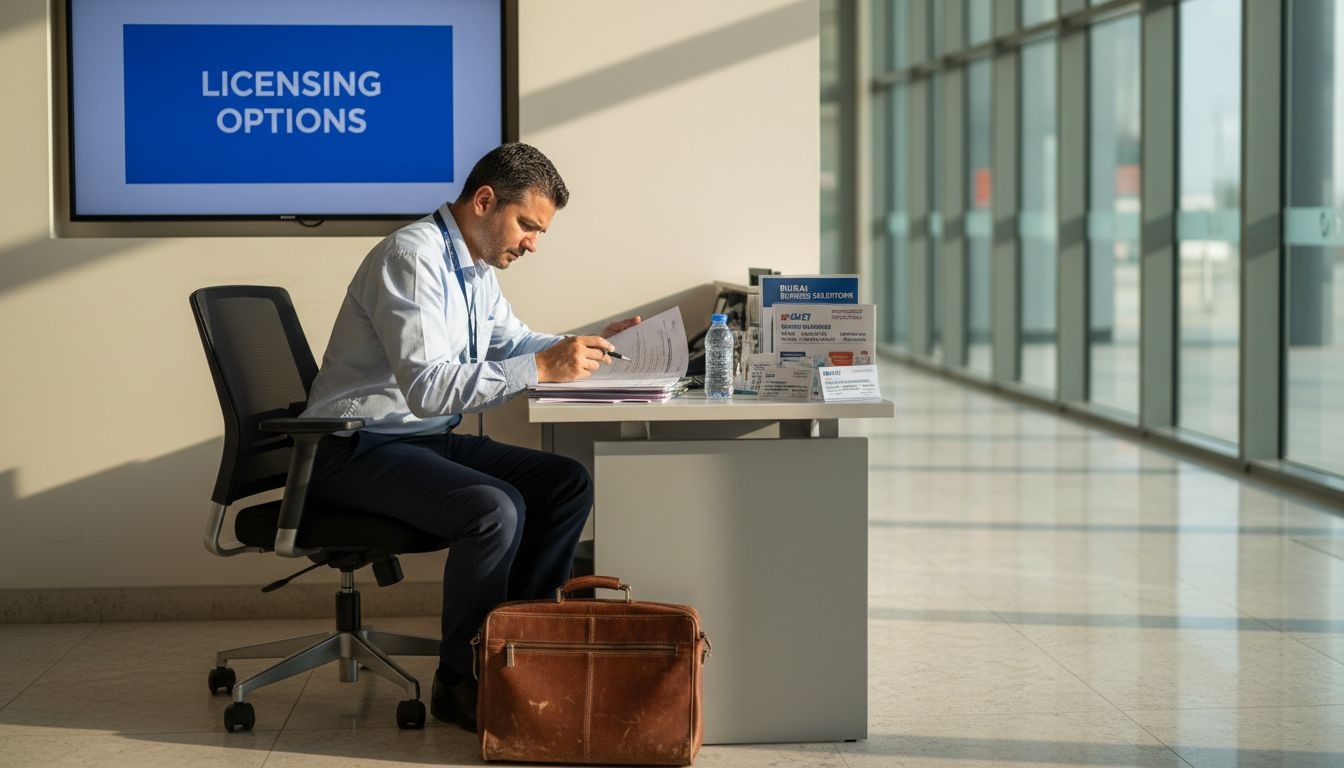 Consultant reviews Dubai freezone licensing paperwork