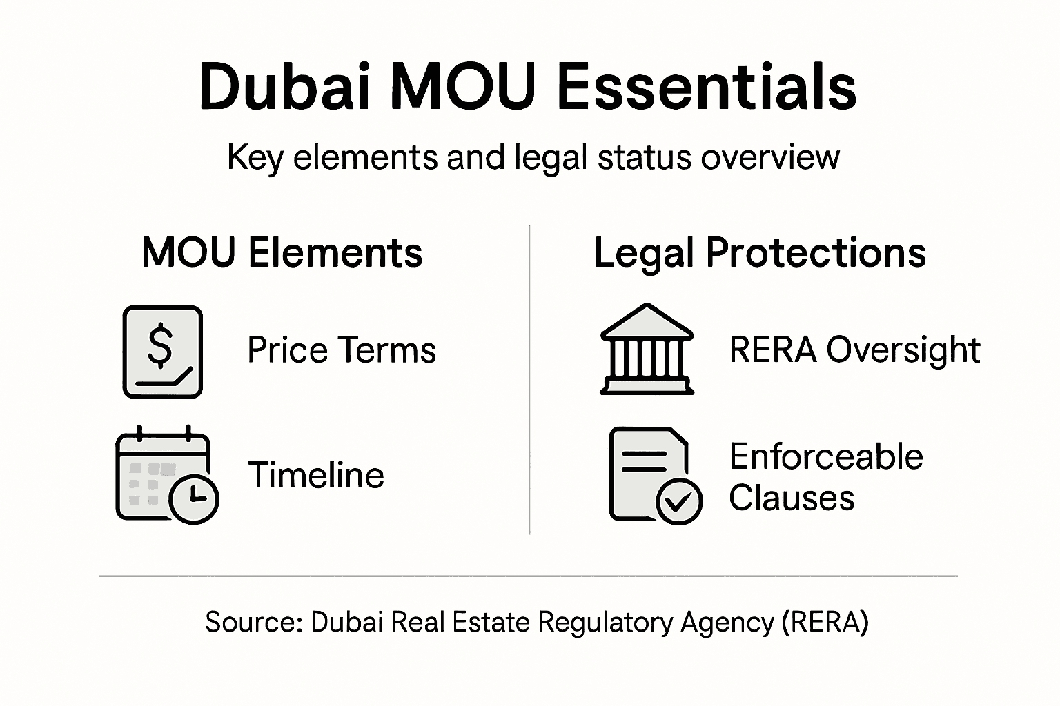 Infographic on Dubai real estate MOU essentials Infographic on Dubai real estate MOU essentials