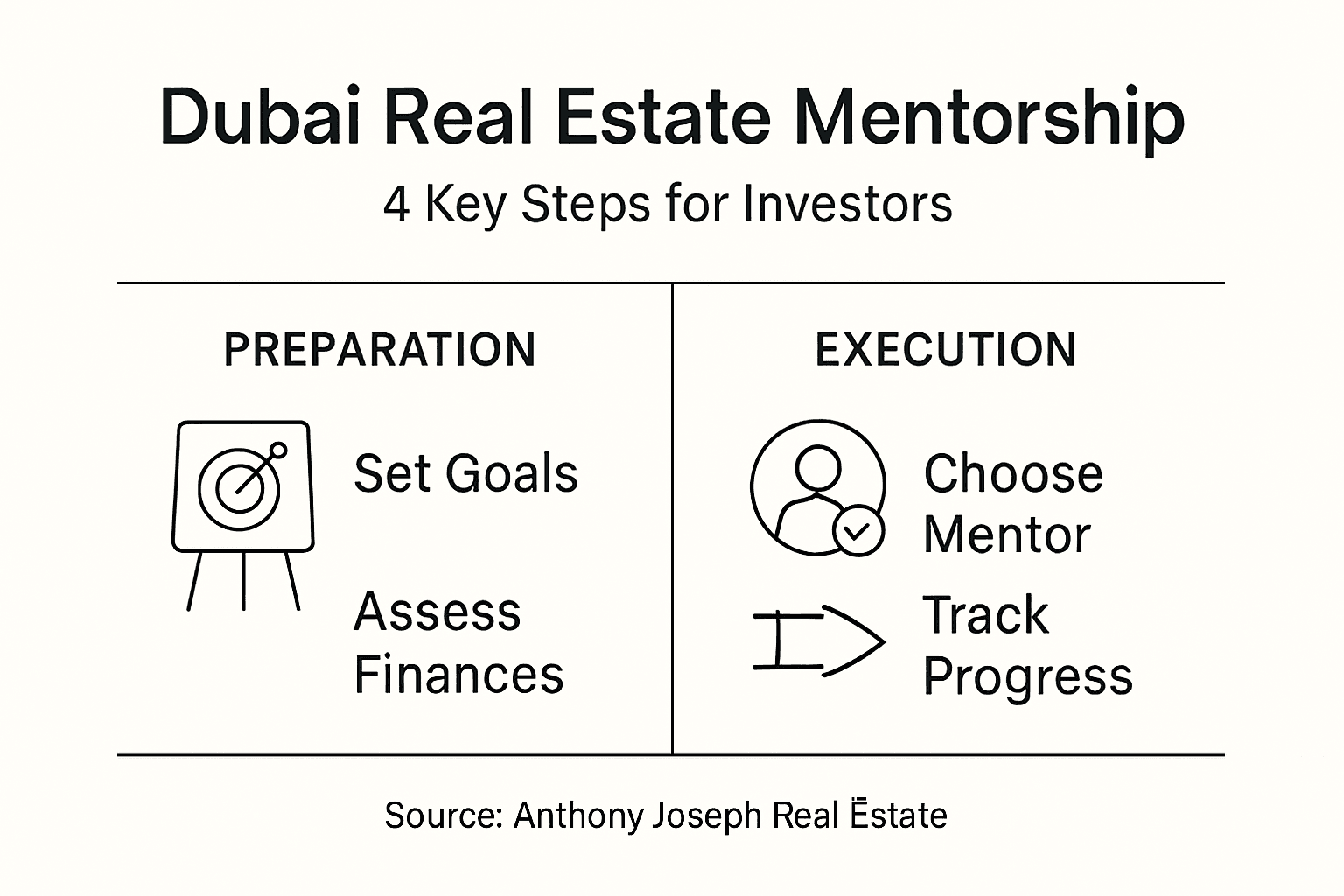 Infographic on Dubai real estate mentorship steps