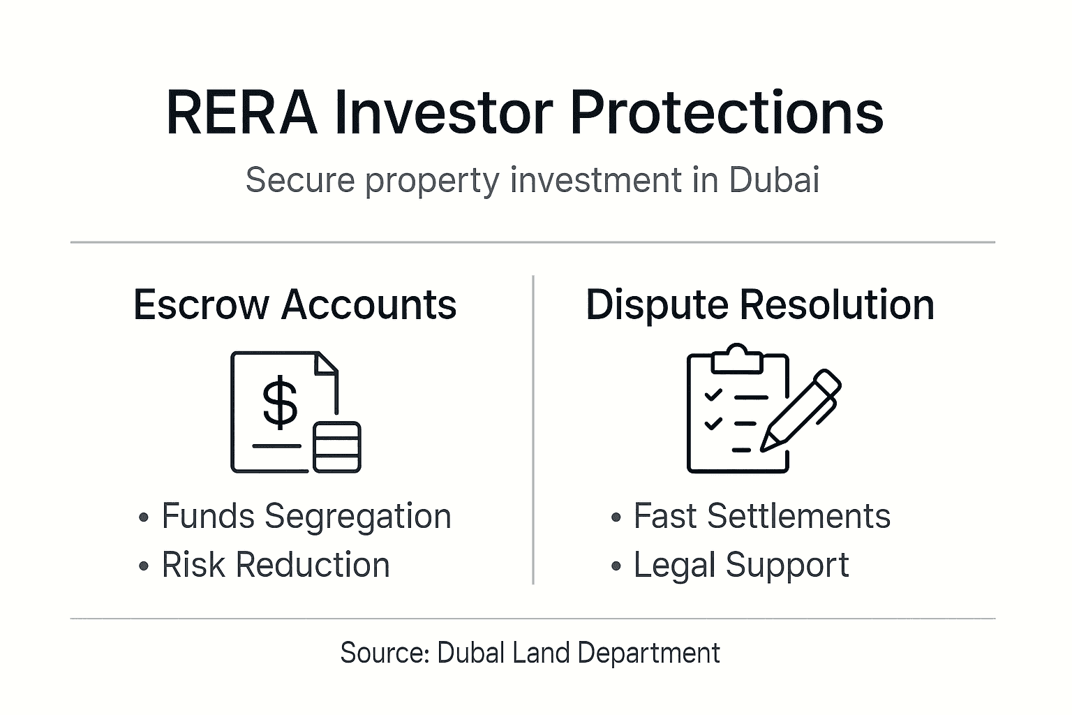 Infographic of RERA investor protections in Dubai