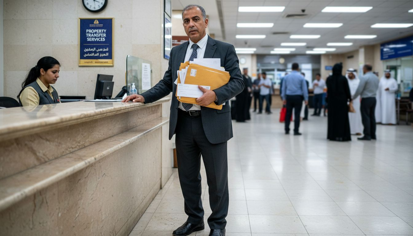 Man preparing cash for Dubai property transfer