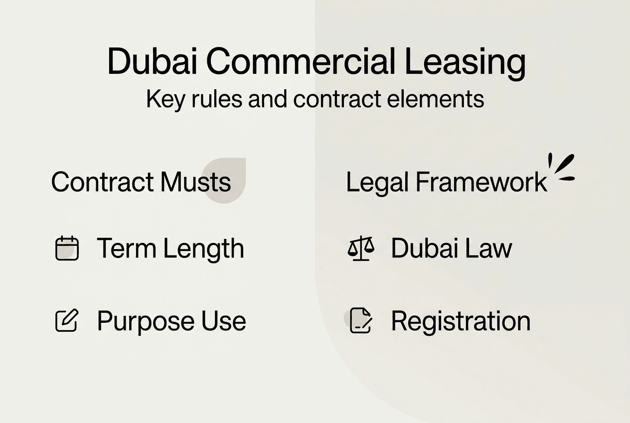 Dubai commercial leasing rules quick infographic
