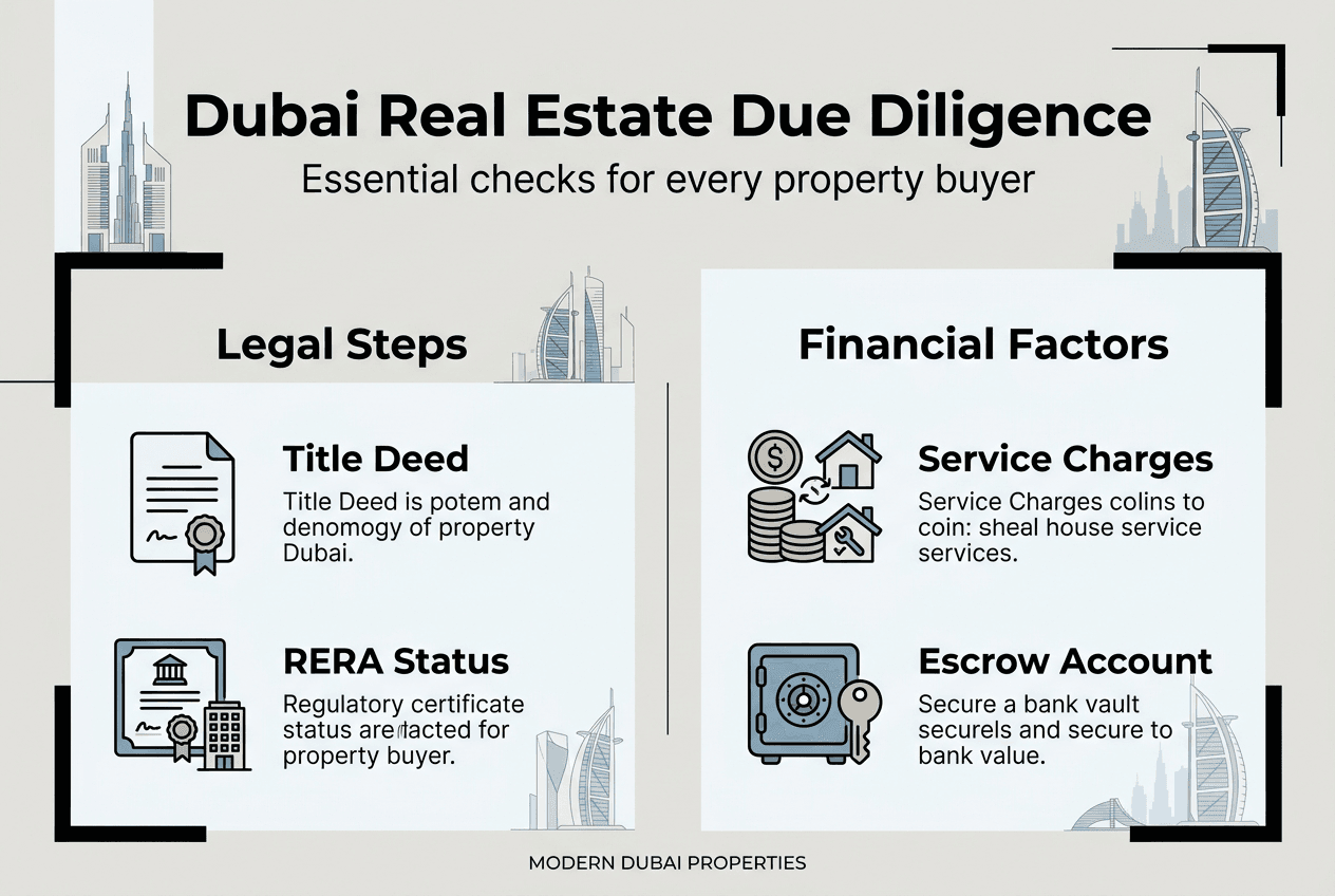 Infographic on Dubai real estate due diligence essentials