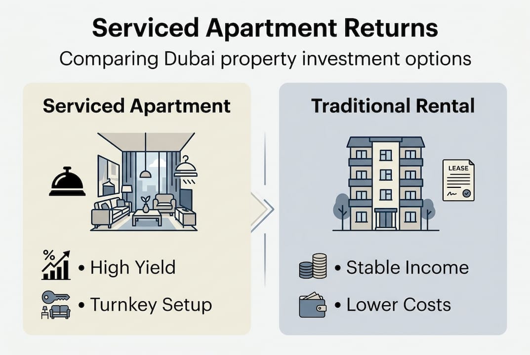 Infographic comparing apartment and rental returns