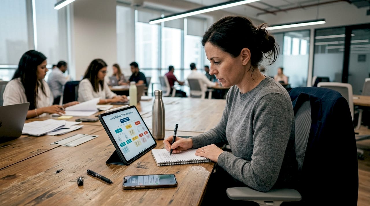 Woman reviewing Dubai business structure options