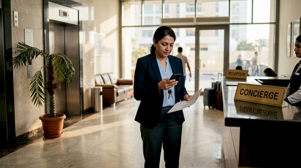 Property buyer holding keys and documents