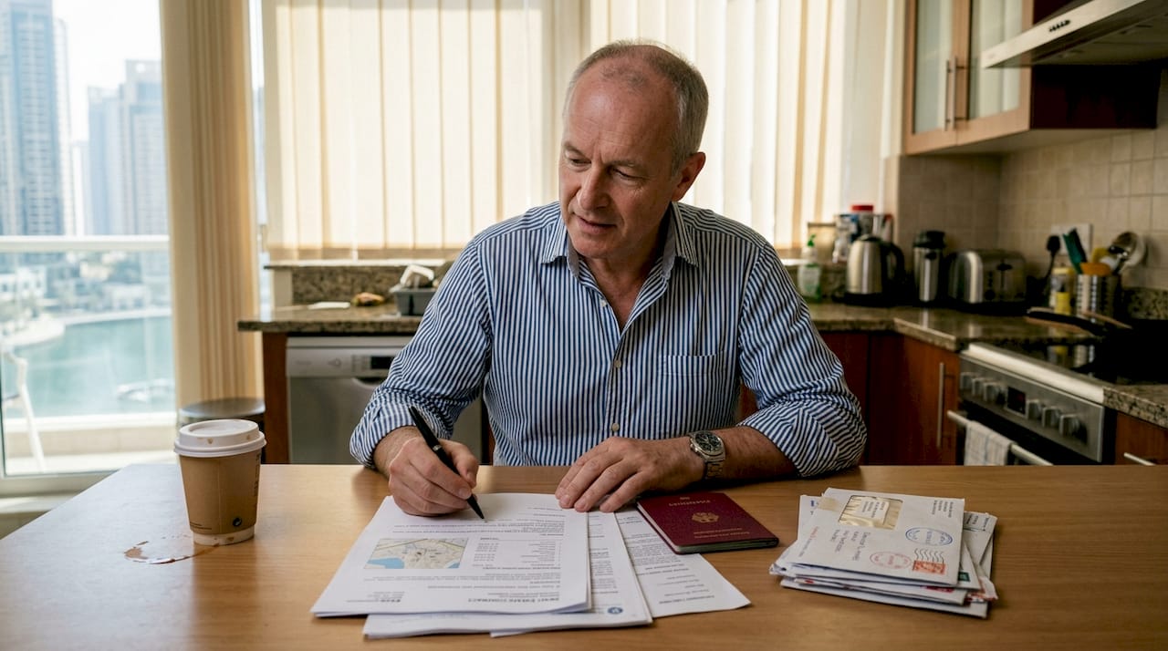 Foreign investor reviews Dubai property documents