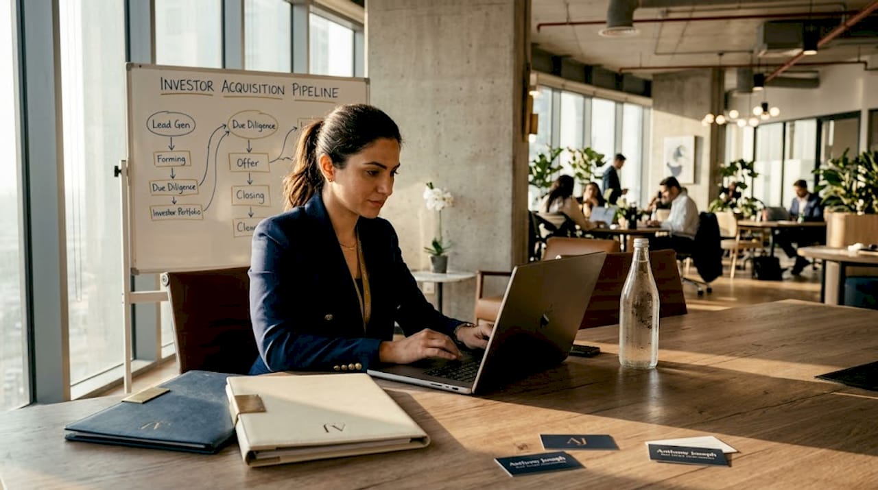 Woman using digital property management software