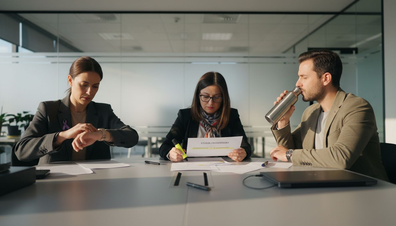 Η ομάδα συζητά γύρω από το τραπέζι για να καθορίσει τους στόχους της επιχείρησης.