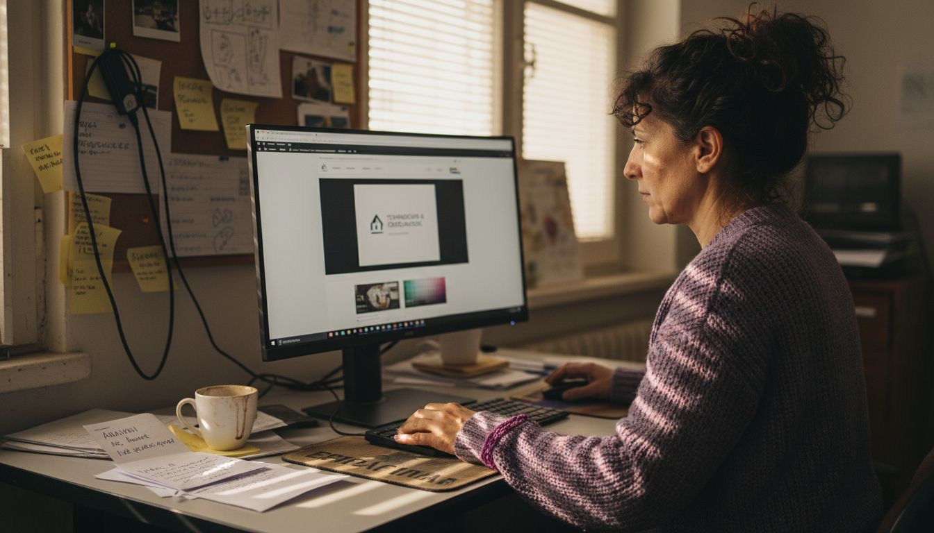 Γραφίστας που επιμελείται και επεξεργάζεται οπτικό υλικό για digital marketing