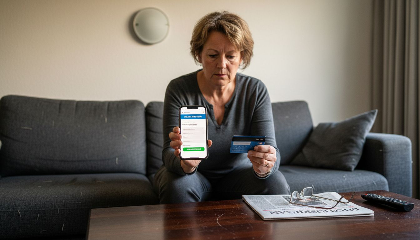 Vrouw scoort korting op haar medicatie met een kortingscode