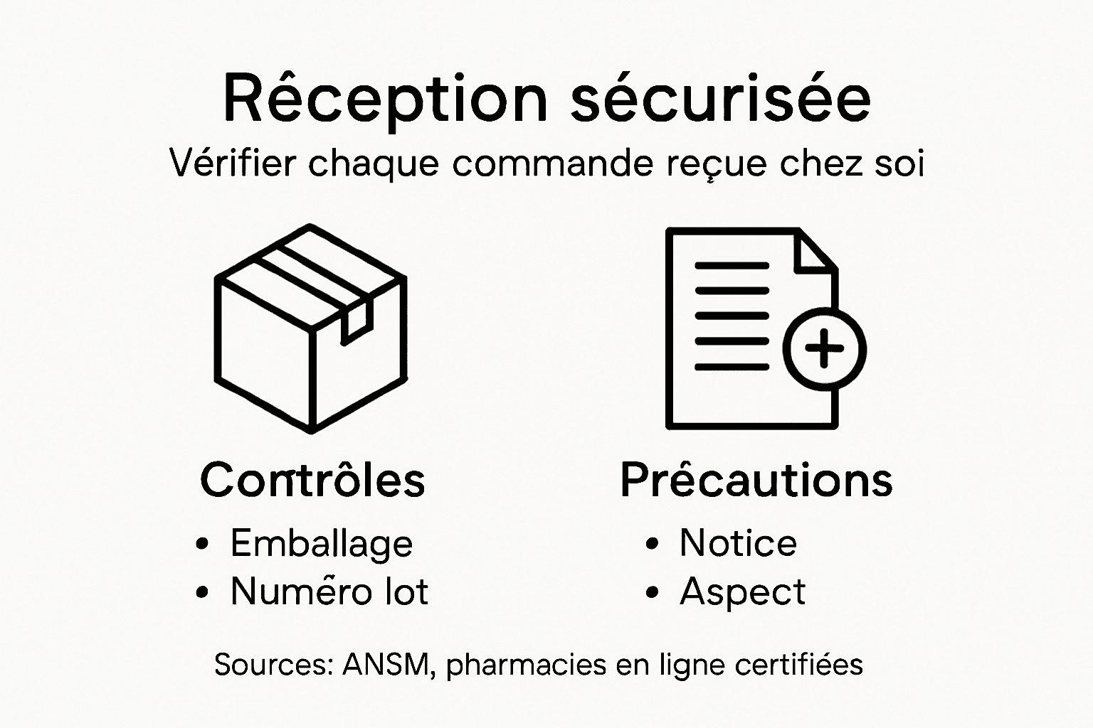 Infographie : les étapes clés pour vérifier la réception des médicaments sans ordonnance