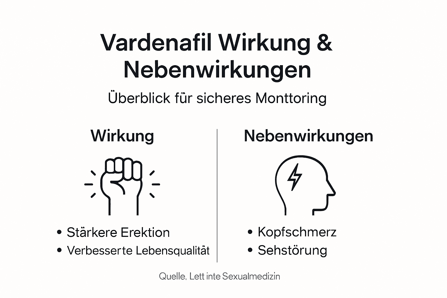 Vardenafil: wirkung und mögliche nebenwirkungen auf einen blick (infografik)