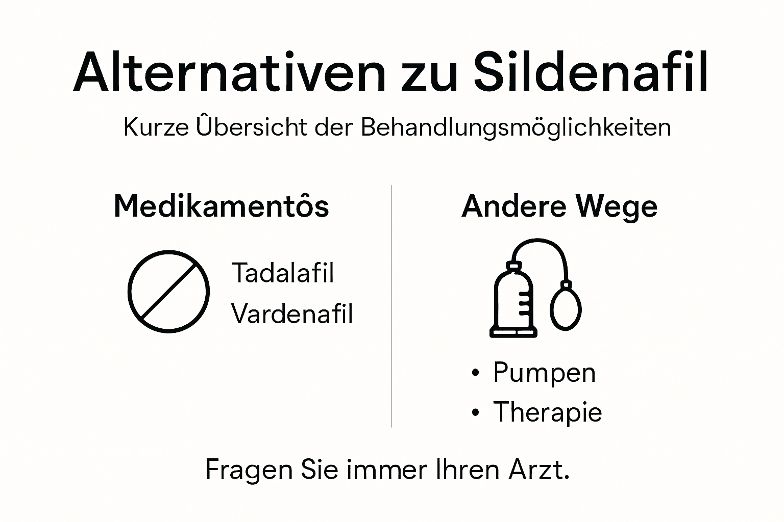 Übersicht: alternativen zu sildenafil und verschiedene therapieoptionen