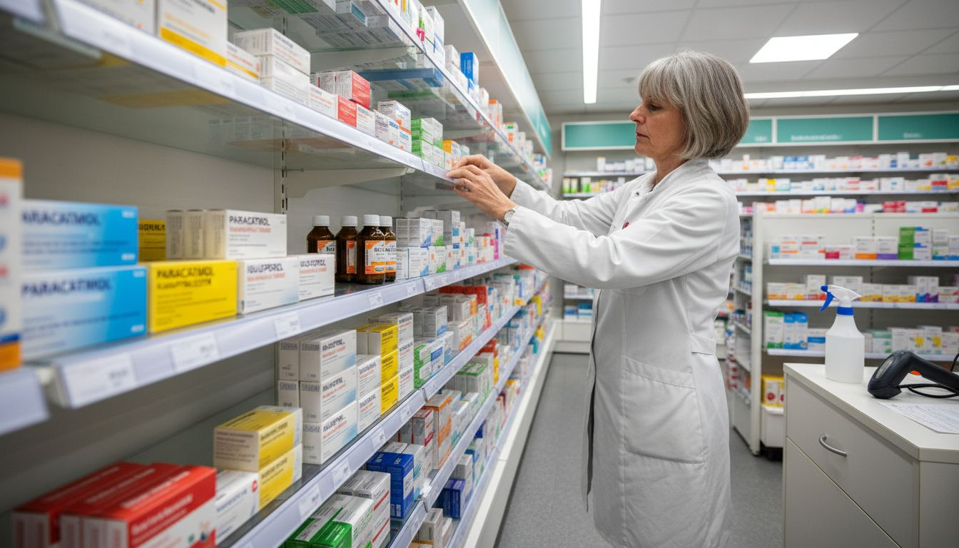 Waarom zonder recept kopen bij erectiemiddelen 1 Een apotheker die verpakkingen van zelfzorgmedicatie sorteert.