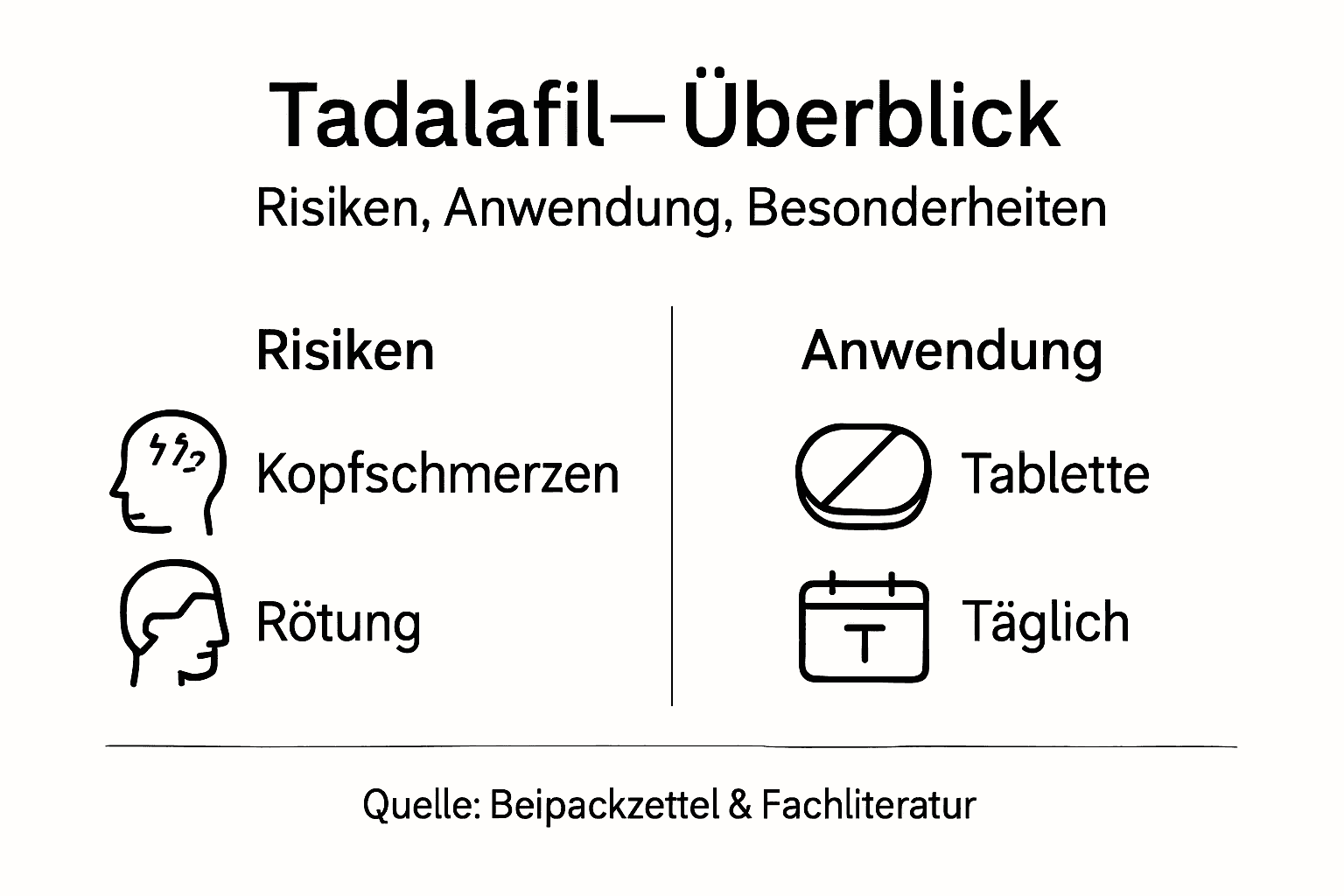 Übersicht: anwendung und mögliche risiken von tadalafil auf einen blick