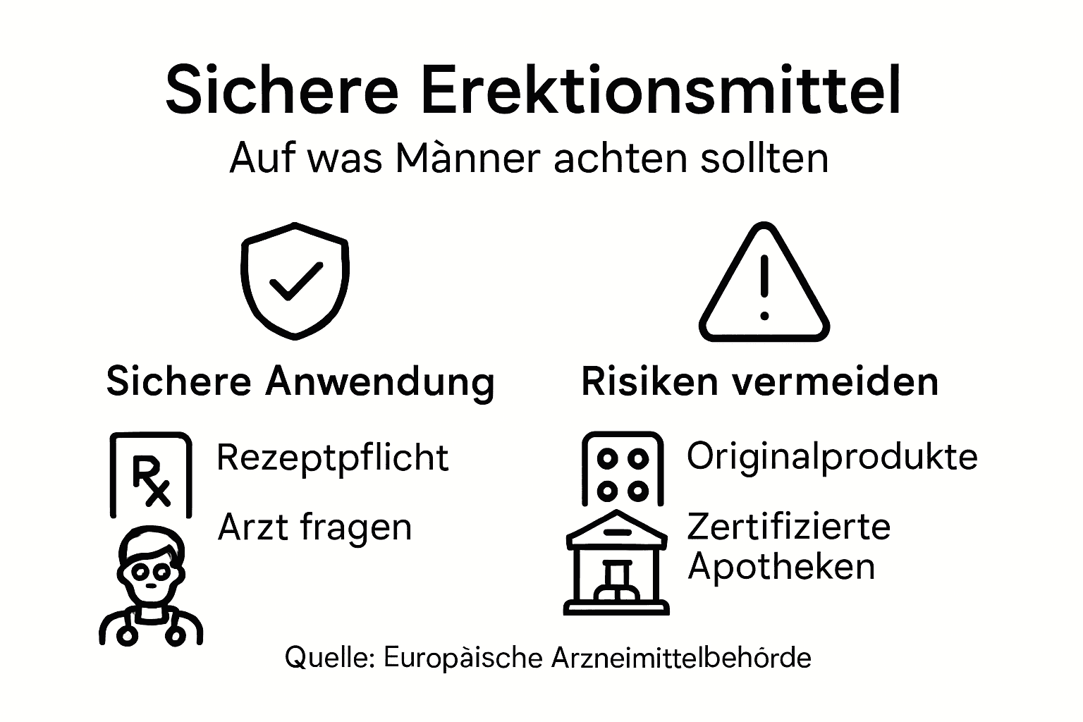 Sicherheit von erektionsmitteln: worauf männer achten müssen 2 Grafik: so wenden sie potenzmittel sicher an