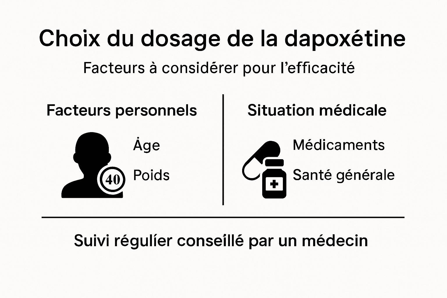 Infographie : les éléments à prendre en compte pour un dosage personnalisé de la dapoxétine