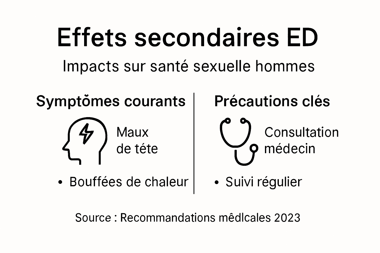 Infographie : les principaux effets indésirables de la de et les mesures à adopter