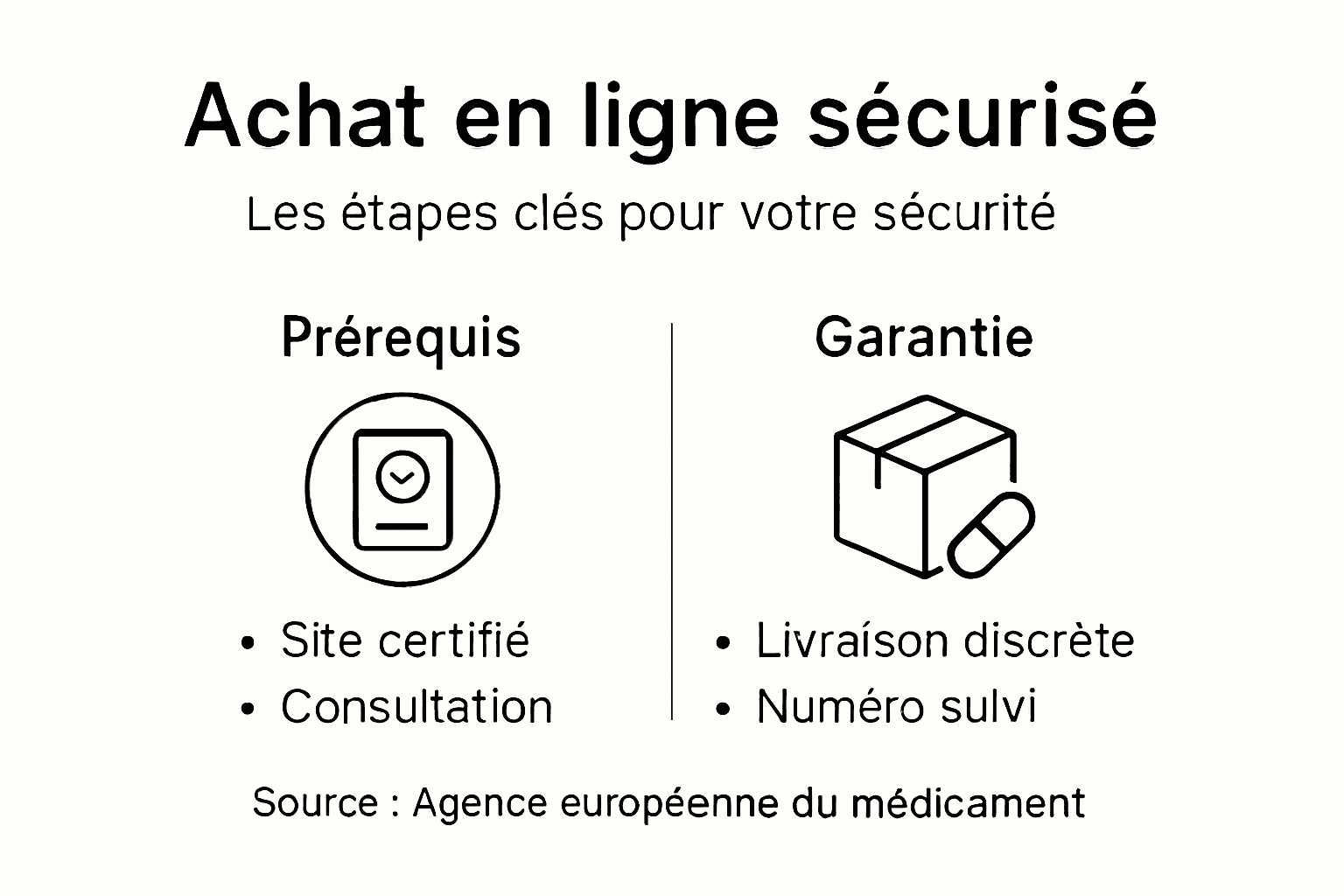 Processus d'achat en ligne de médicaments – sécurité et discrétion 2 Infographie : les étapes clés pour acheter ses médicaments en toute sécurité
