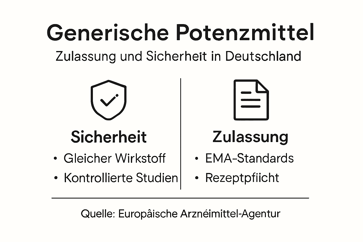 Grafische übersicht: zulassungsverfahren und sicherheitsaspekte von generischen potenzmitteln