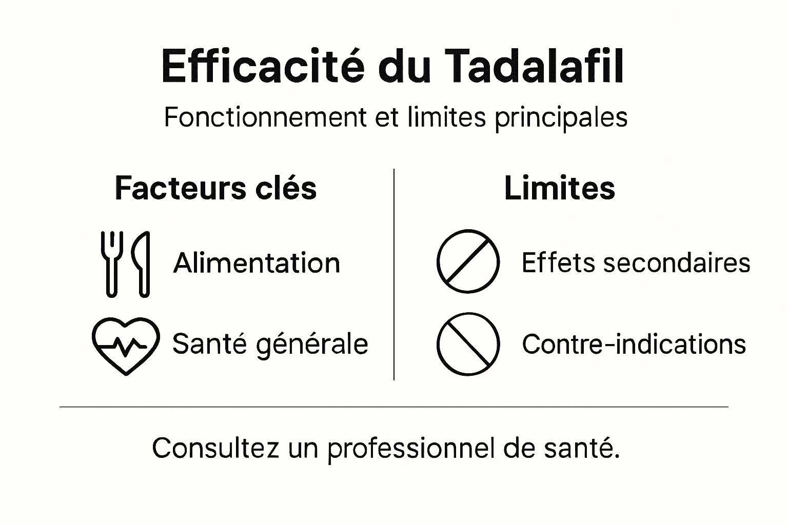 Infographie : tout savoir sur les points essentiels et les précautions à prendre avec le tadalafil