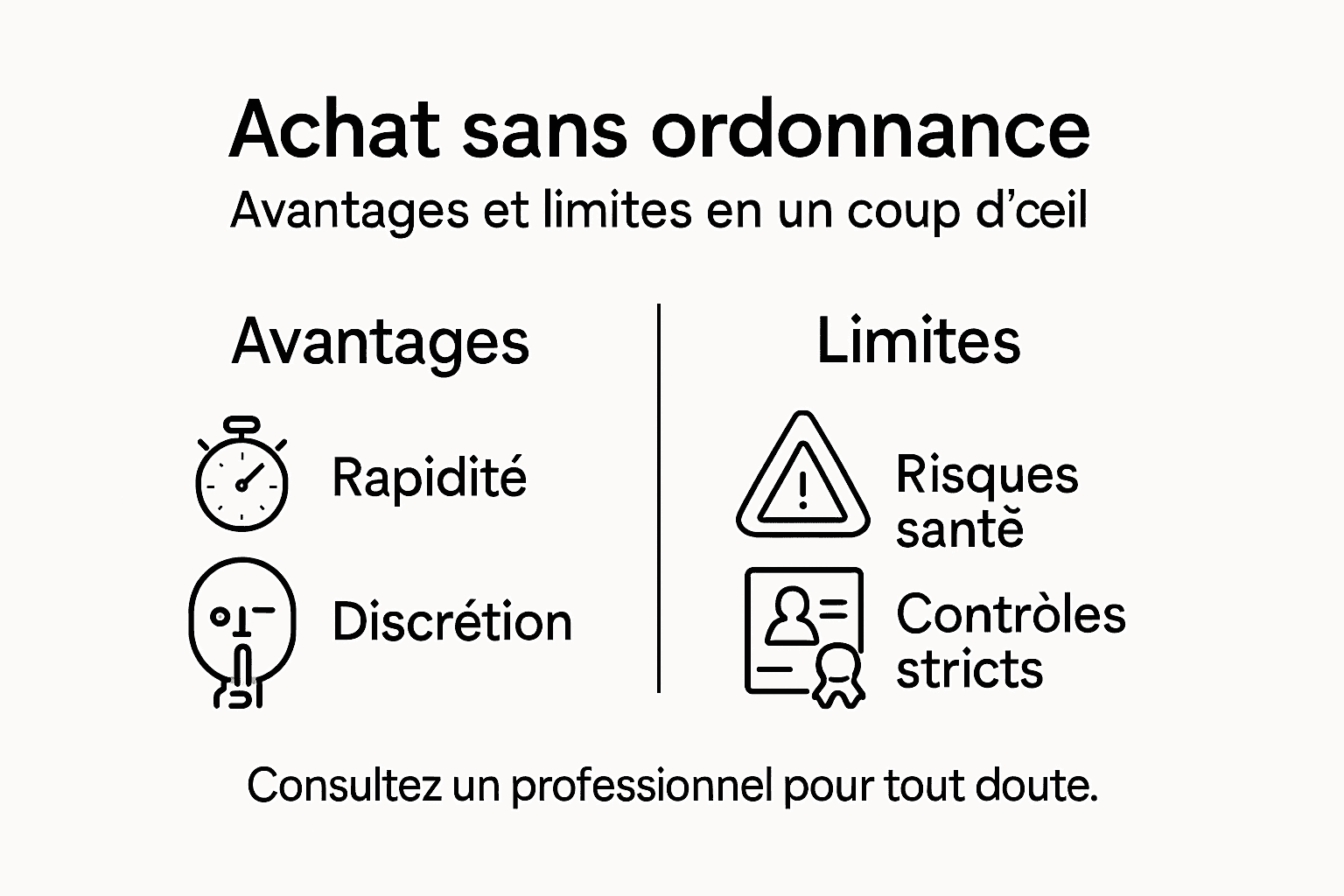 Infographie : points forts et limites des médicaments en accès libre