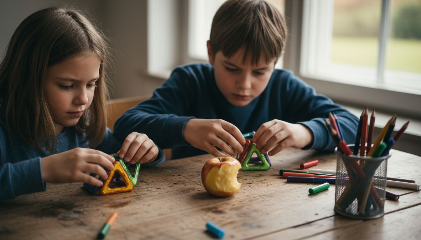 Kinderen gaan aan de slag met een proefje met magneet speelgoed