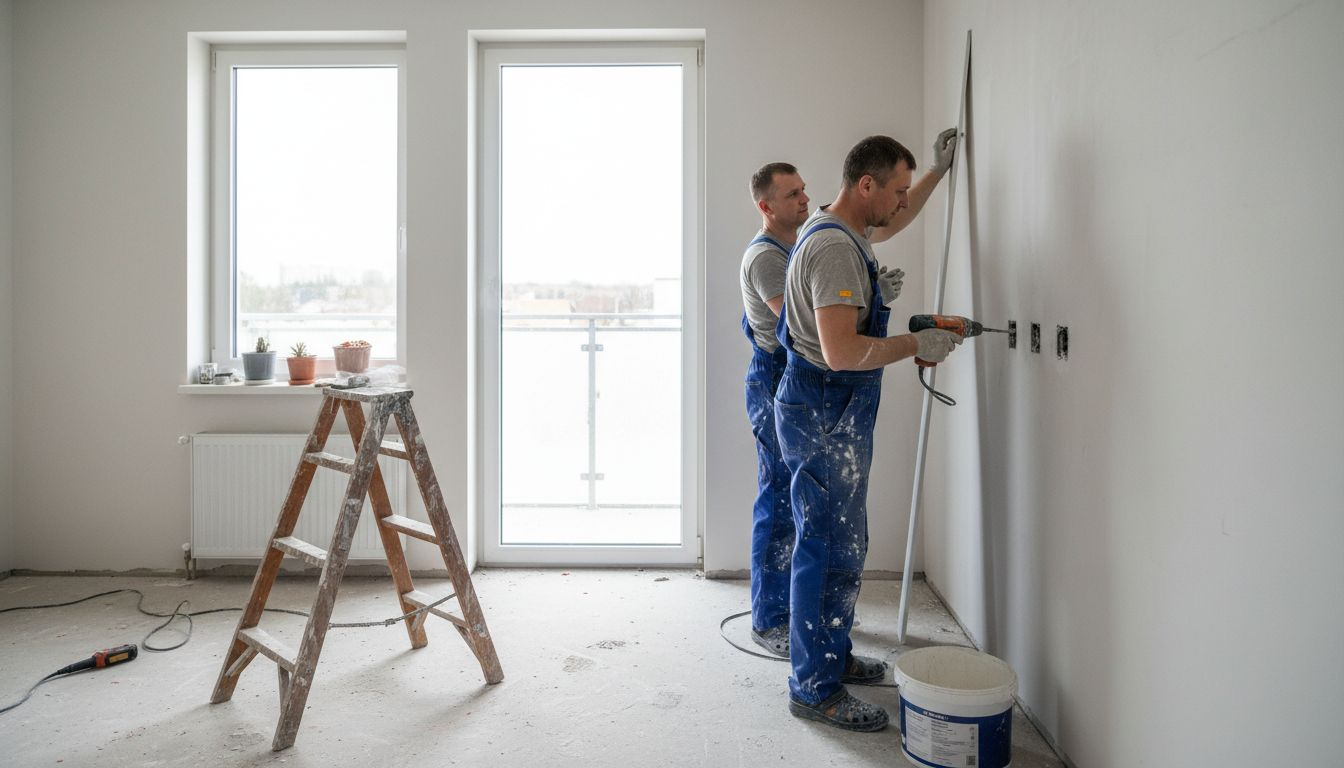 Šiuo metu vyksta vidaus patalpų apdailos darbai, kuriuos rūpestingai atlieka mūsų komanda.