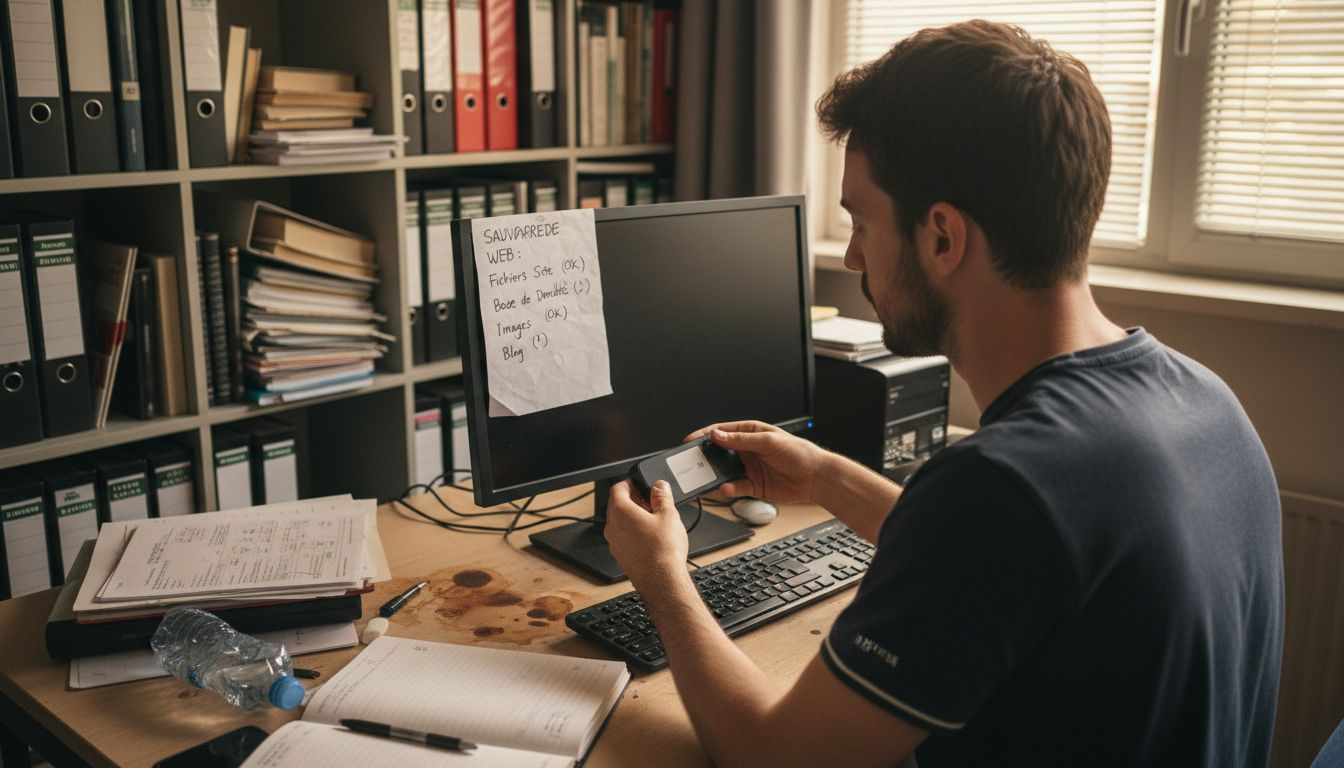 Sauvegarde du site réalisée manuellement par le chef d’entreprise