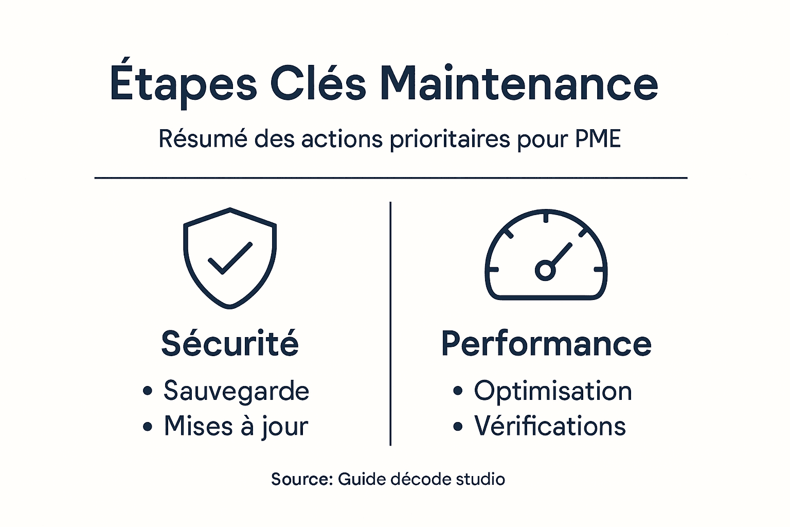 Infographie : les étapes clés pour assurer la maintenance d’un site web