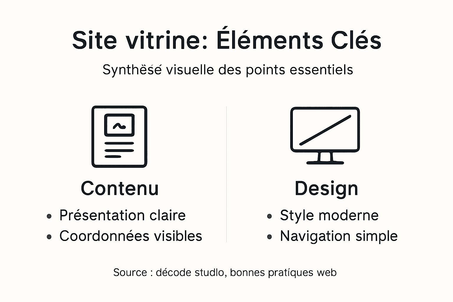 Infographie : les indispensables pour un site vitrine réussi destiné aux PME