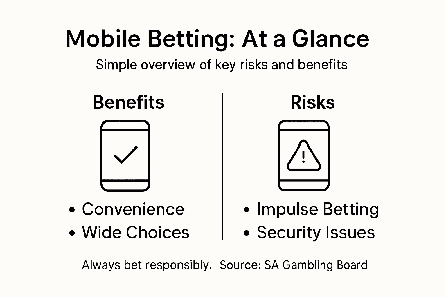 Infographic about mobile betting risks and benefits