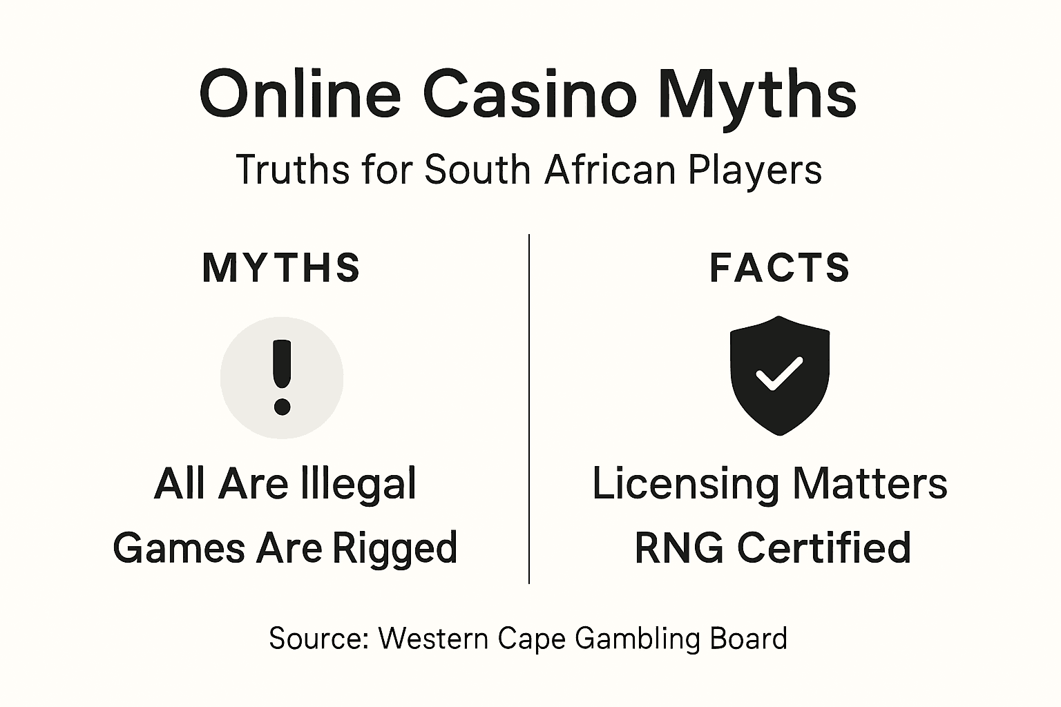 Infographic of myths versus facts for casinos