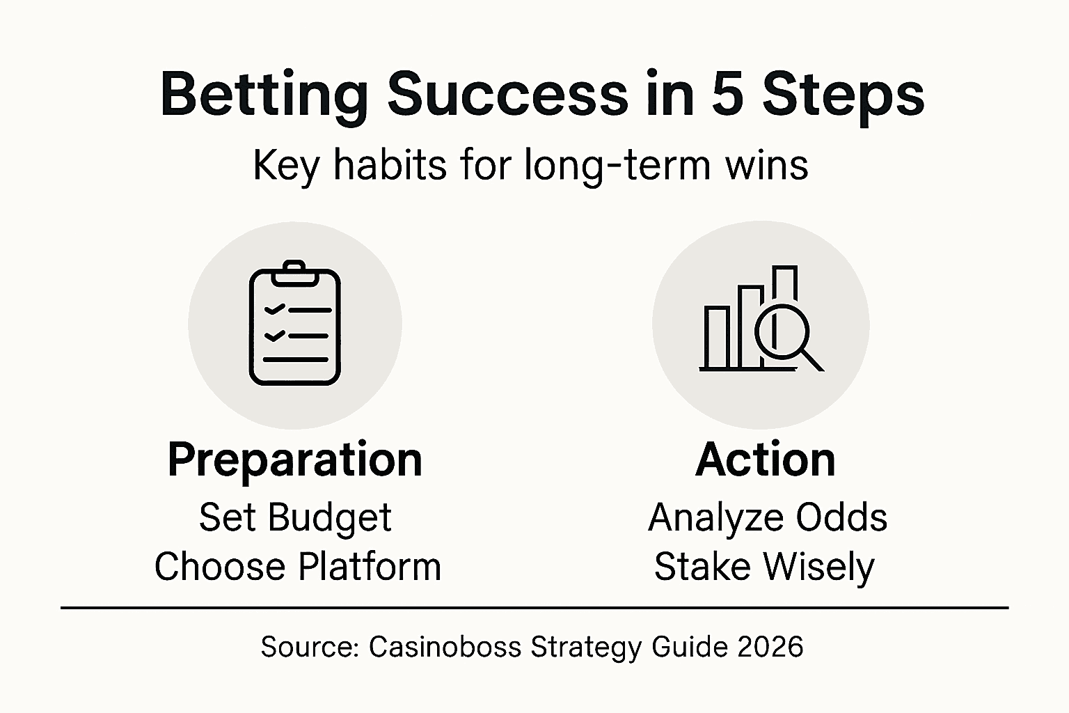 Five-step betting strategy infographic
