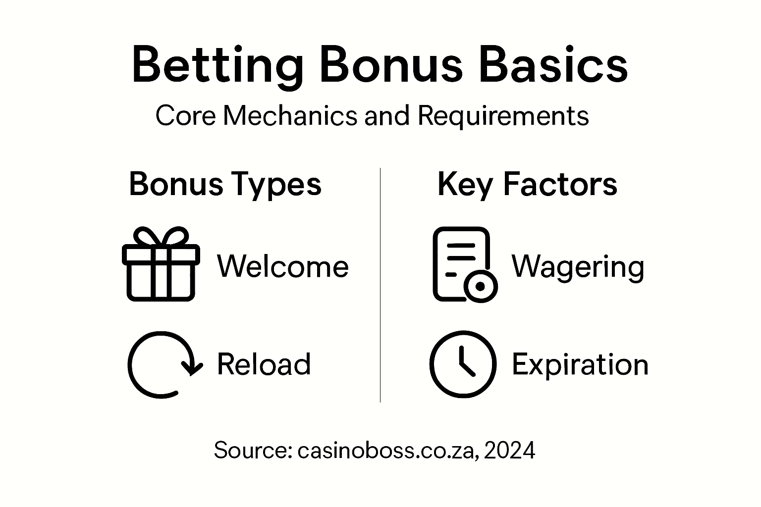 Infographic on betting bonus basics and factors