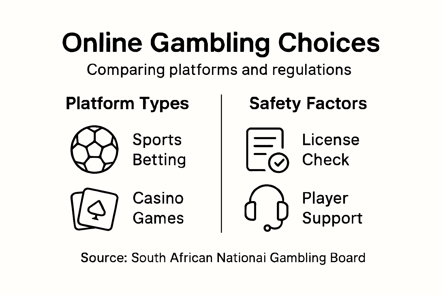 Infographic comparing online platform types and safety