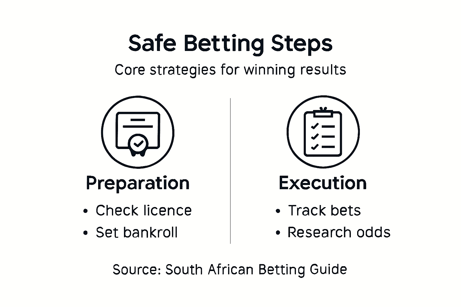 Infographic outlining steps for safe betting