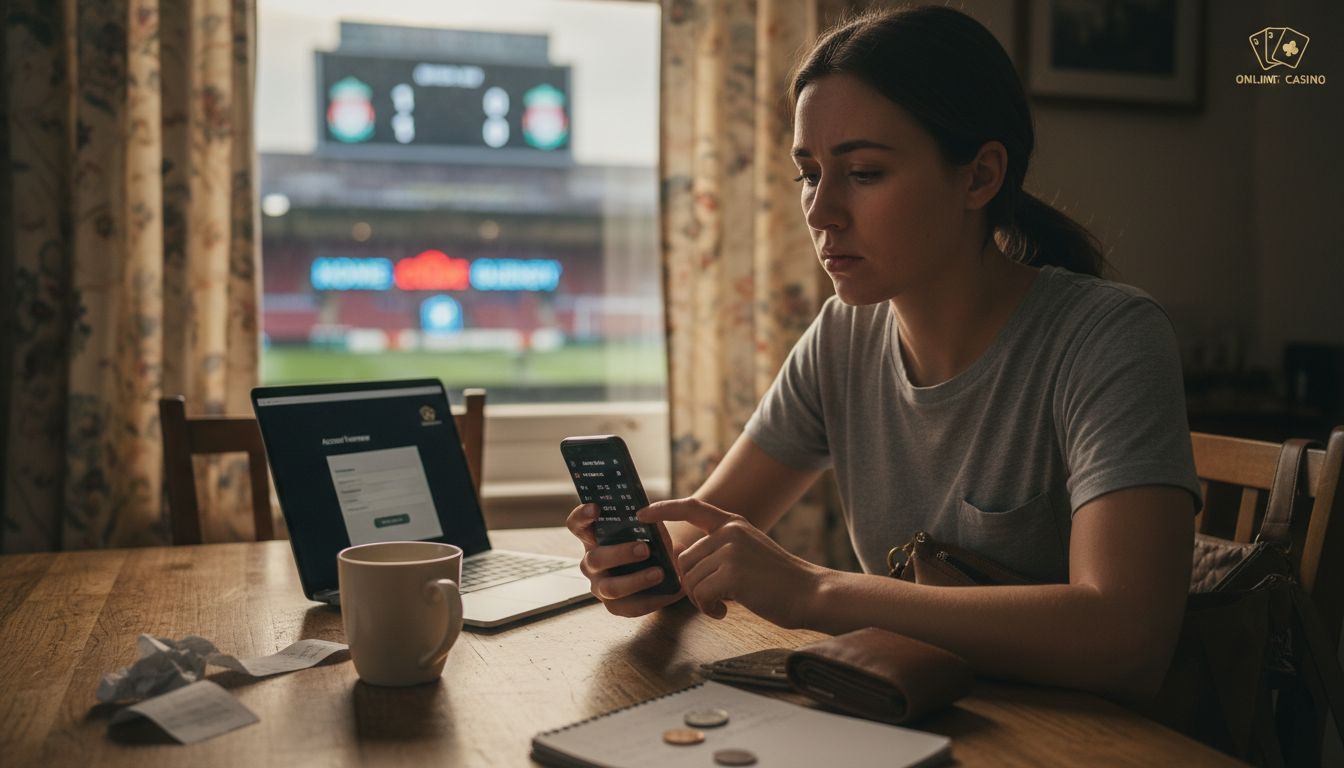 Woman checking account for data risk signs
