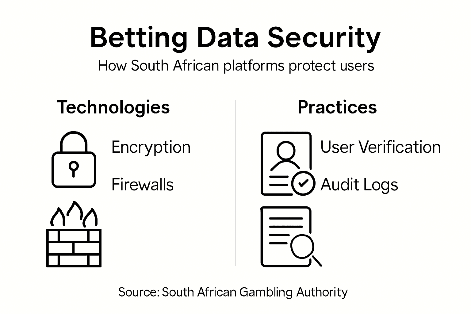 Infographic showing betting security technologies and practices