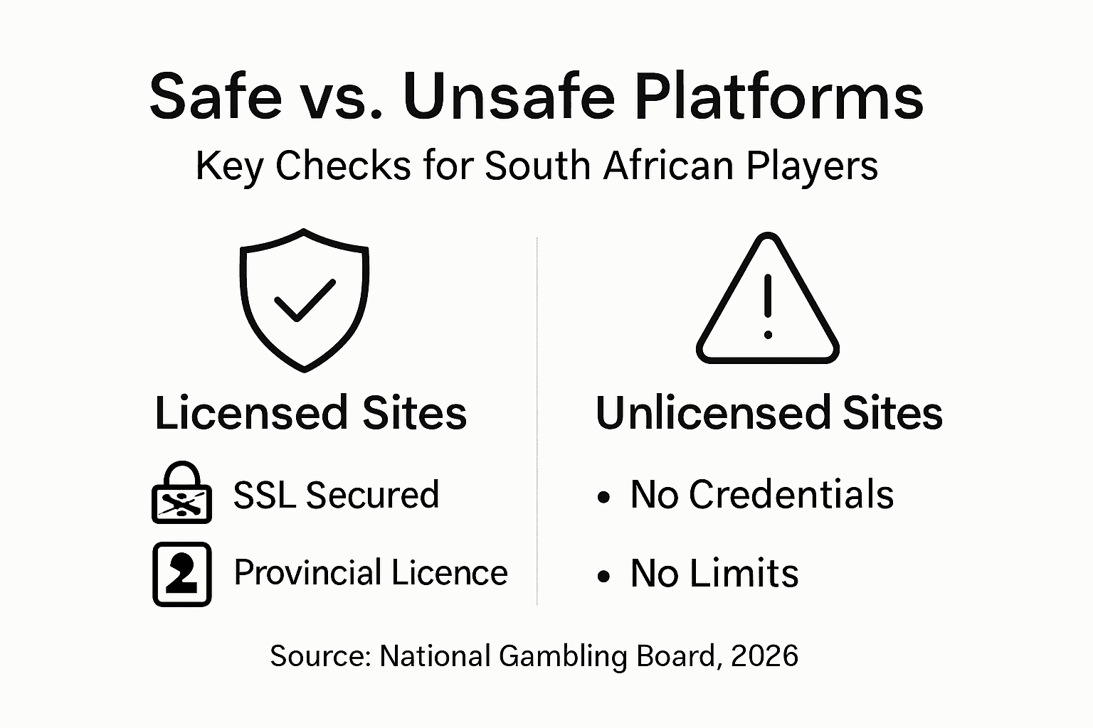 Infographic comparing safe and unsafe gambling