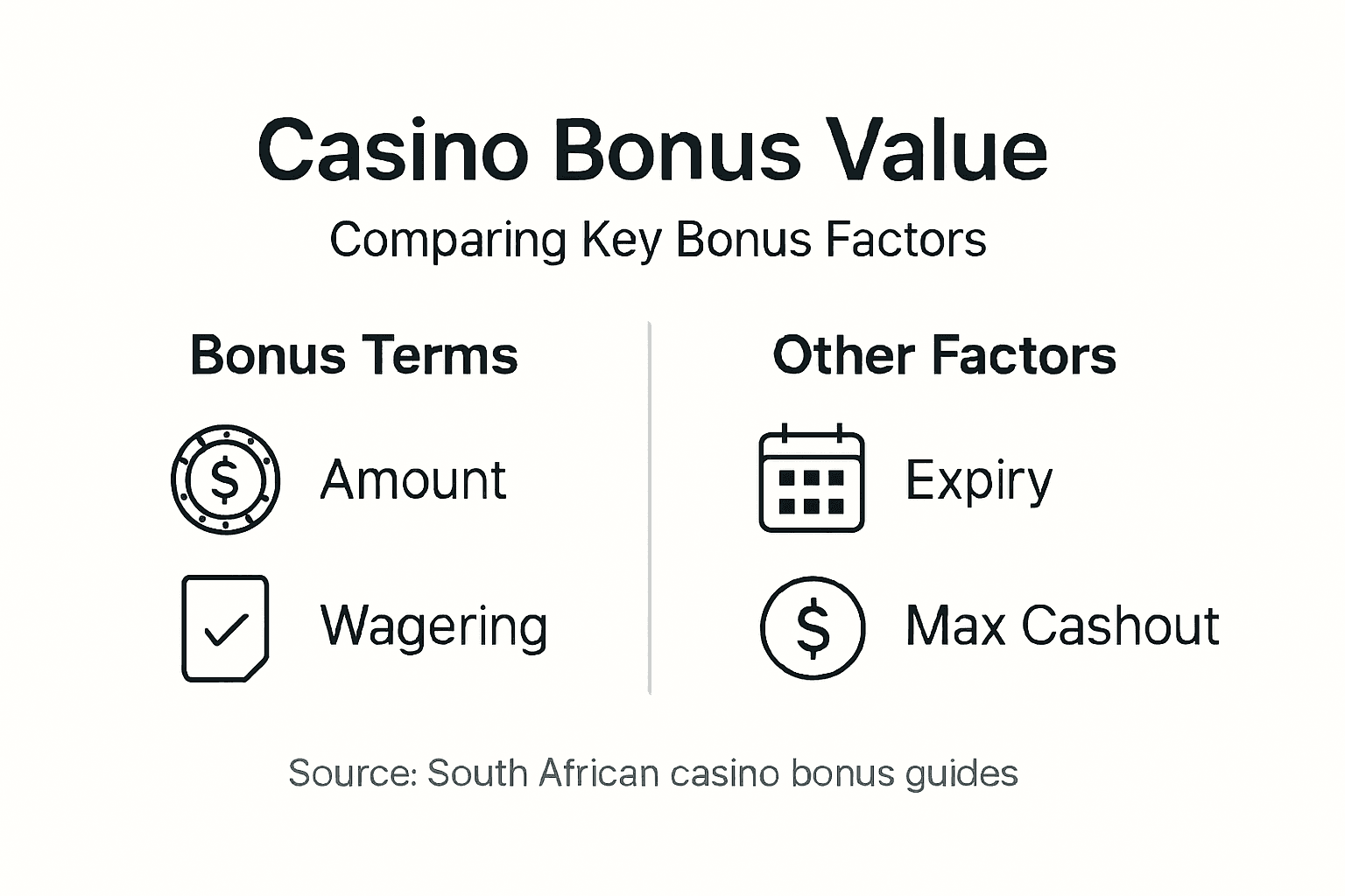 Infographic comparing casino bonus value factors