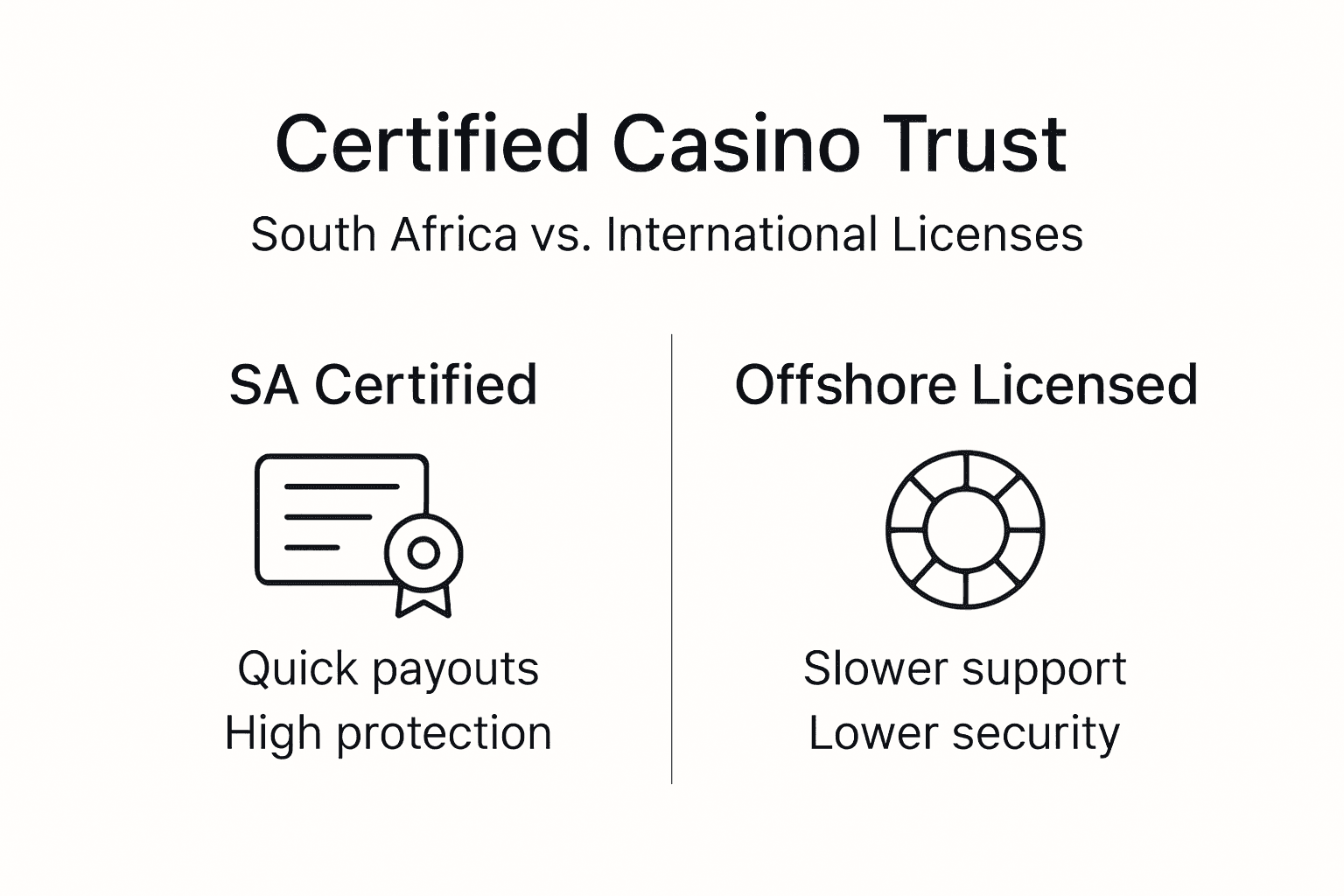Infographic comparing gambling license trust levels