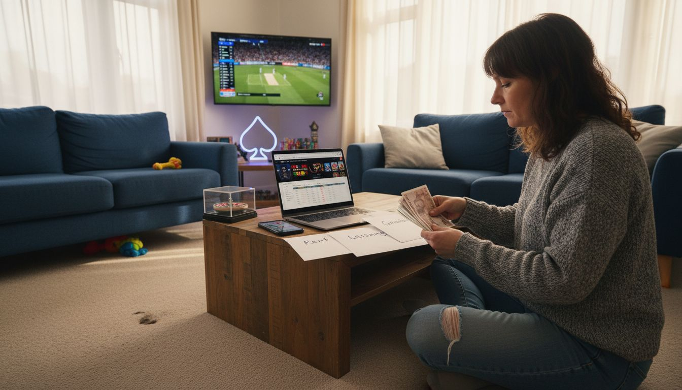 Woman allocating bankroll with envelopes