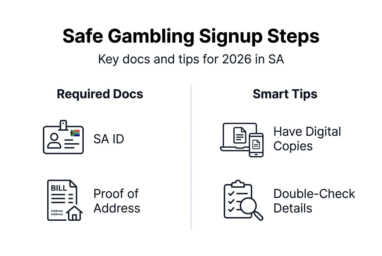 Infographic about safe gambling signup steps