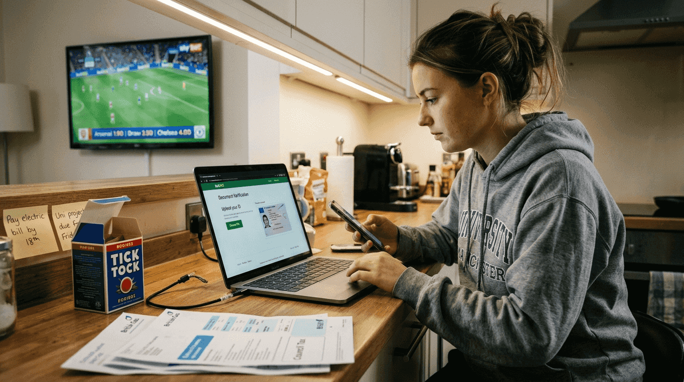 Woman uploading documents for FICA check