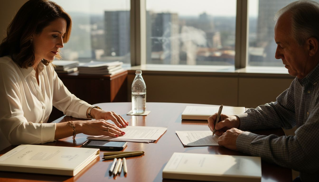 Agent assists seller during contract signing