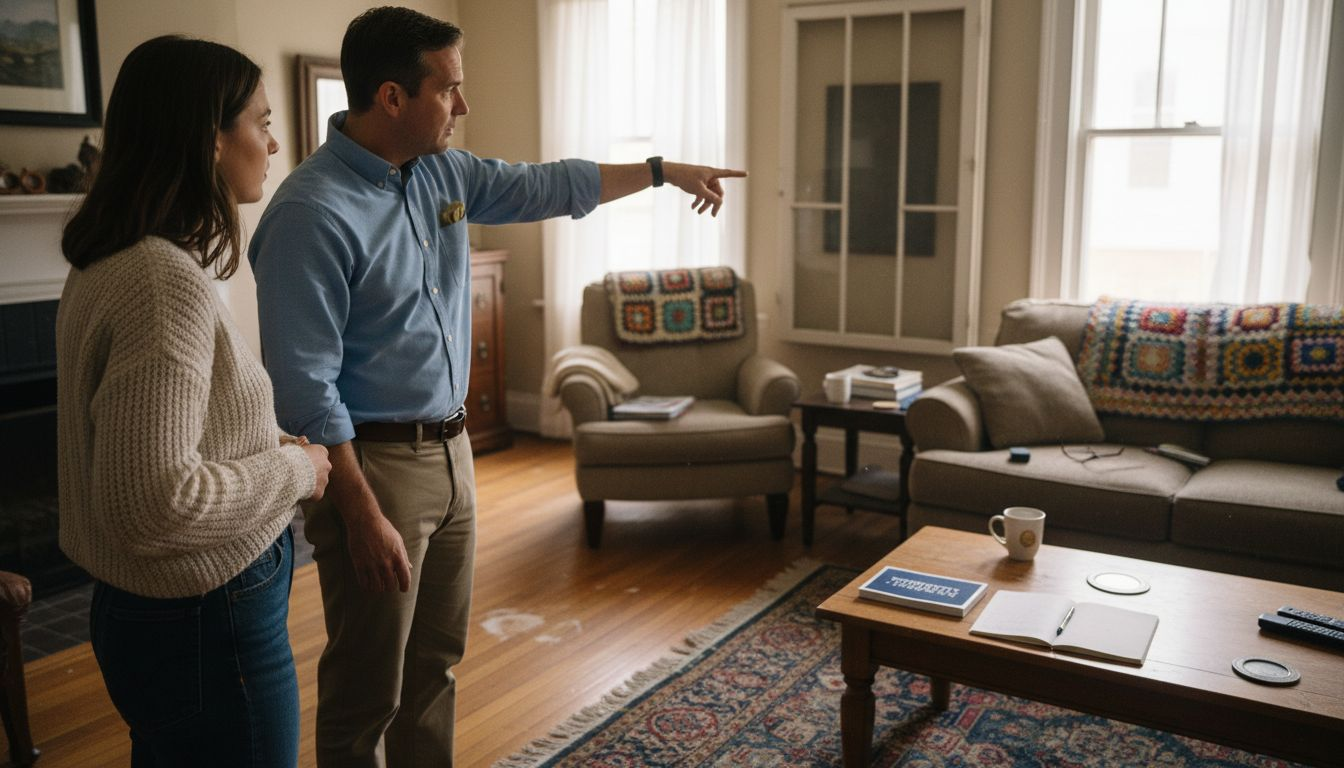 Advisor and buyer inspect Tarrytown home