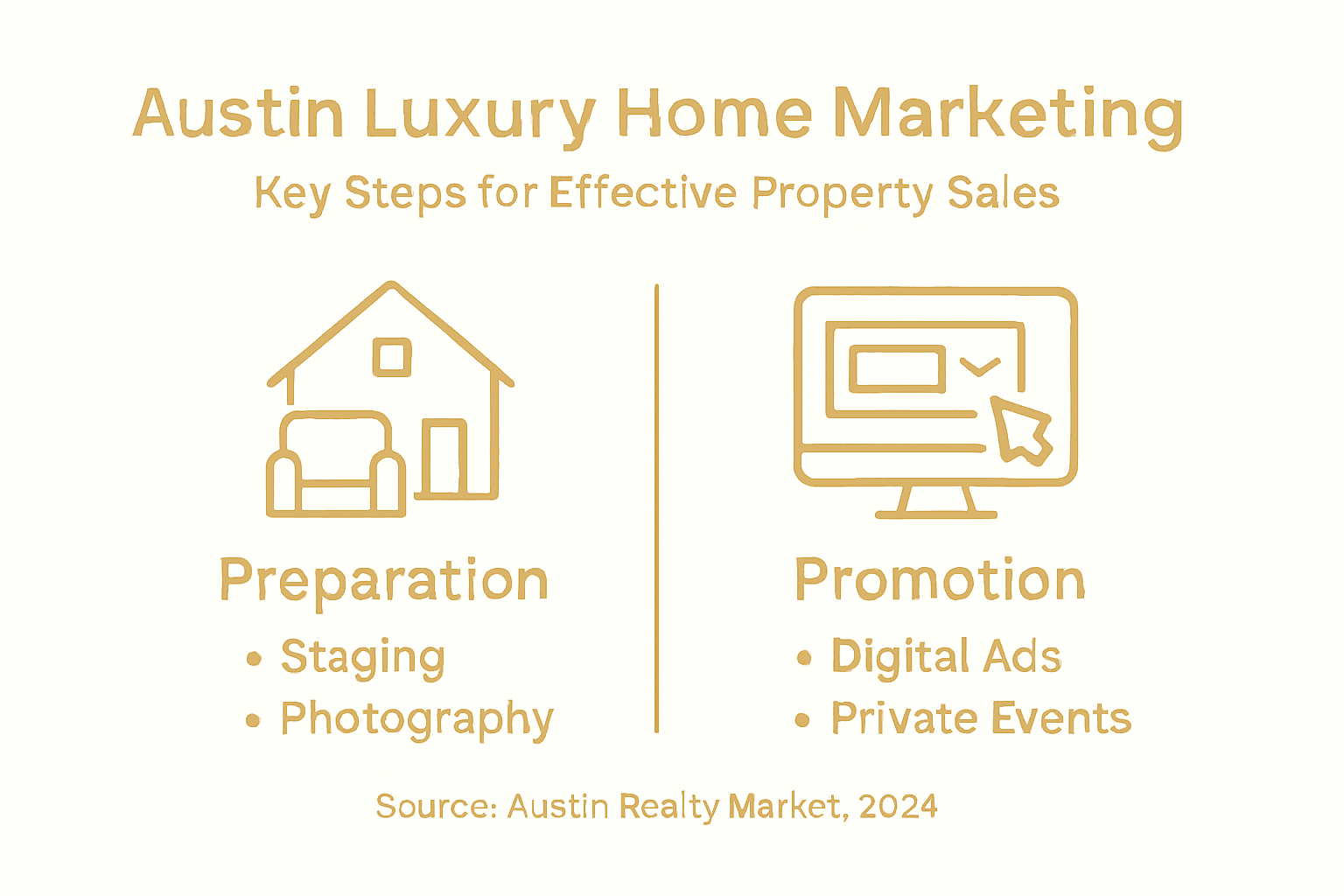 Infographic showing Austin luxury marketing essentials