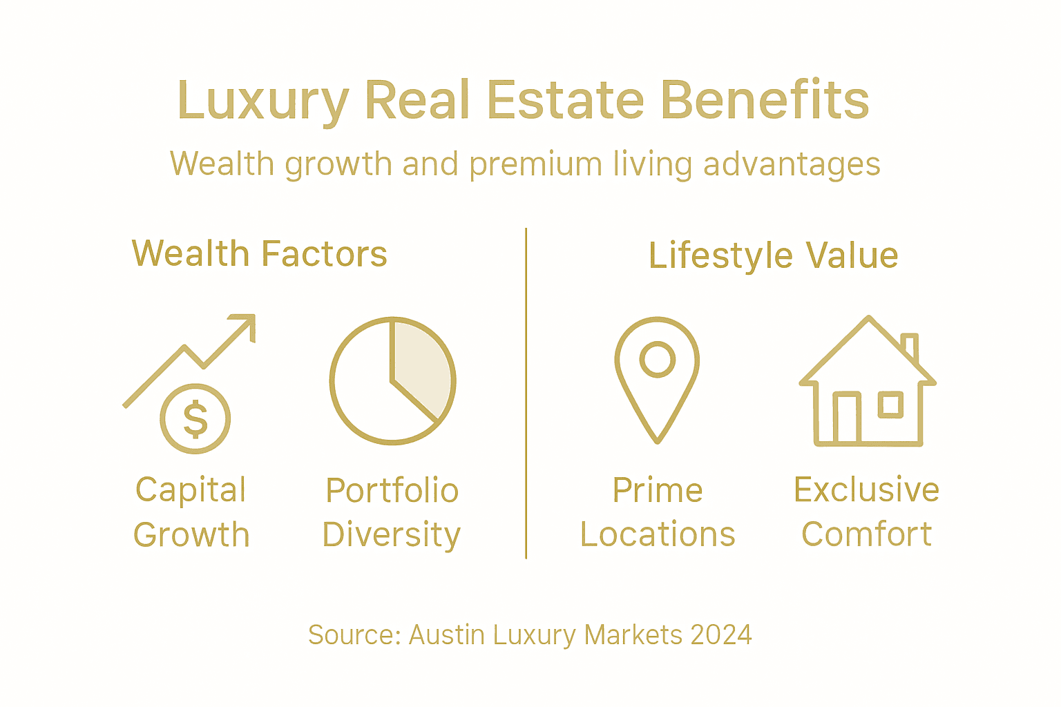 Infographic of luxury real estate benefits and lifestyle